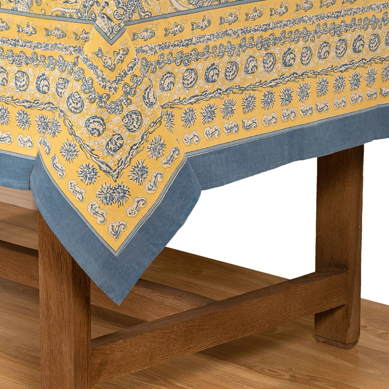 French Tablecloth La Mer Blue & Yellow