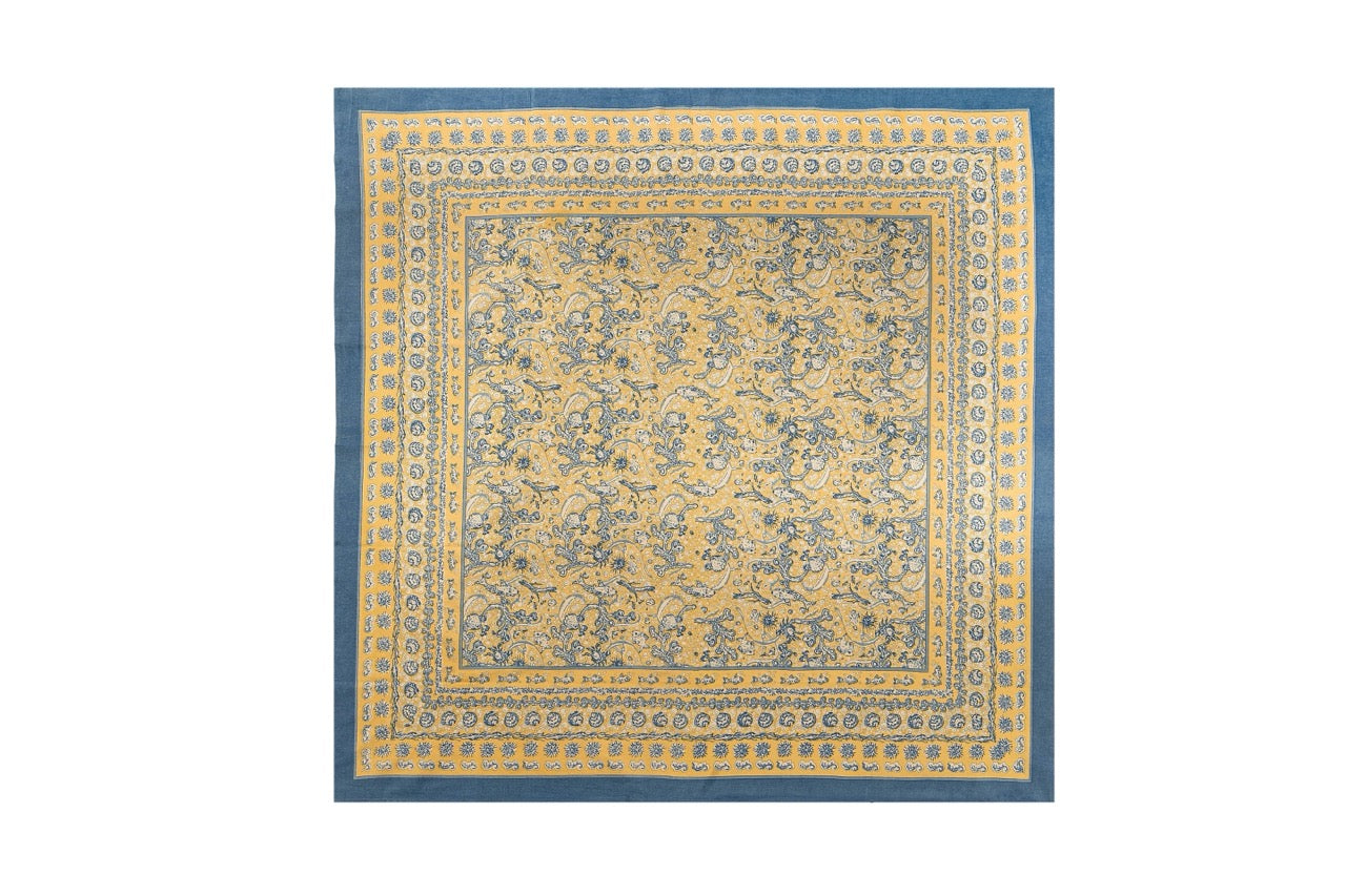 French Tablecloth La Mer Blue & Yellow