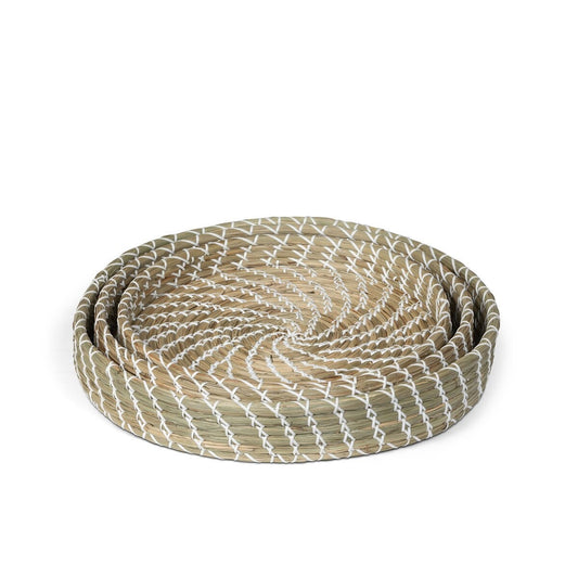 Capraia Coast Round Decorative Trays, Set of 3