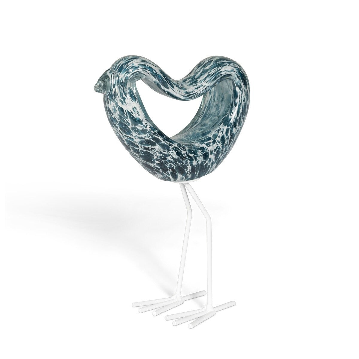 Indigo Glass Bird, Navy Blue, Large