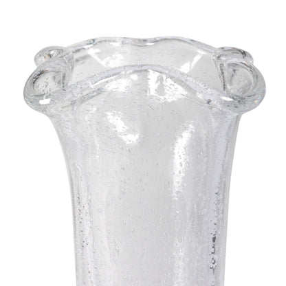 Ruffle Glass Vase, Clear (2-Pack)