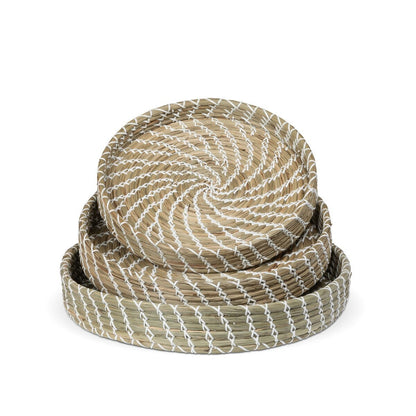 Capraia Coast Round Decorative Trays, Set of 3