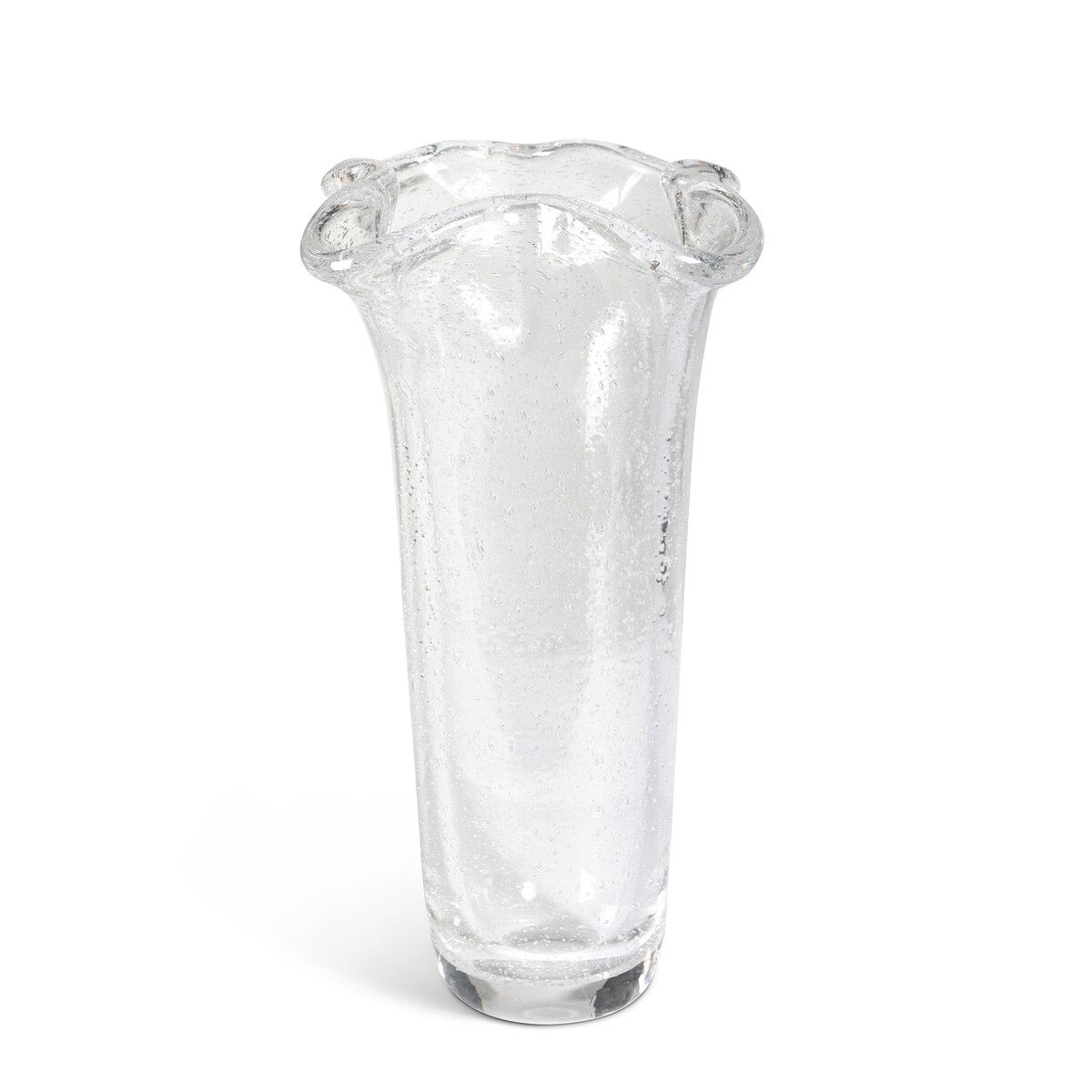 Ruffle Glass Vase, Clear (2-Pack)