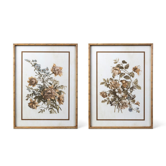 Vintage Floral Framed Wall Art, 2 Assorted Styles