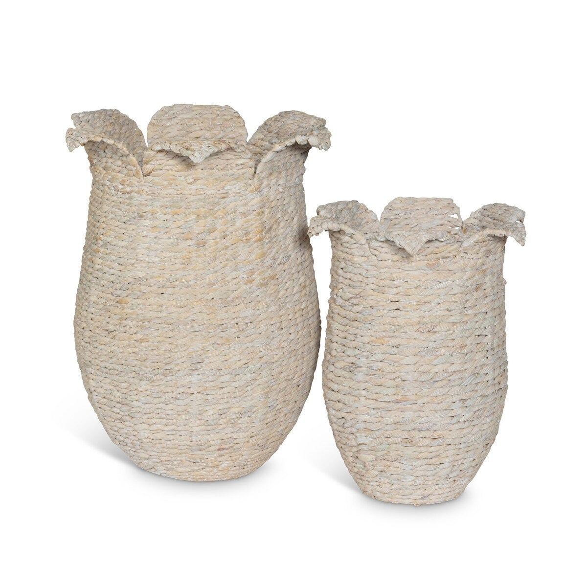 Sanibel White Wash Baskets, Set of 2