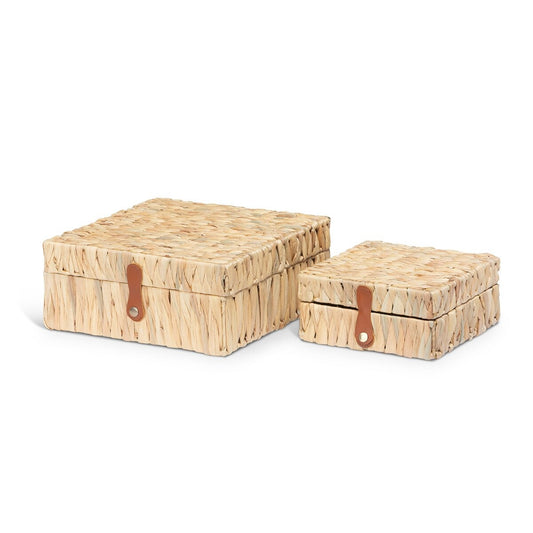 Island Palm Decorative Boxes, Set of 2