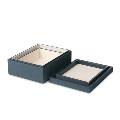 St. Tropez Decorative Boxes, Set of 2, Indigo