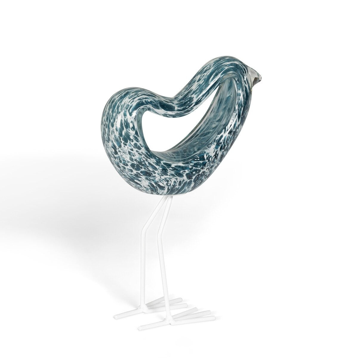 Indigo Glass Bird, Navy Blue, Large