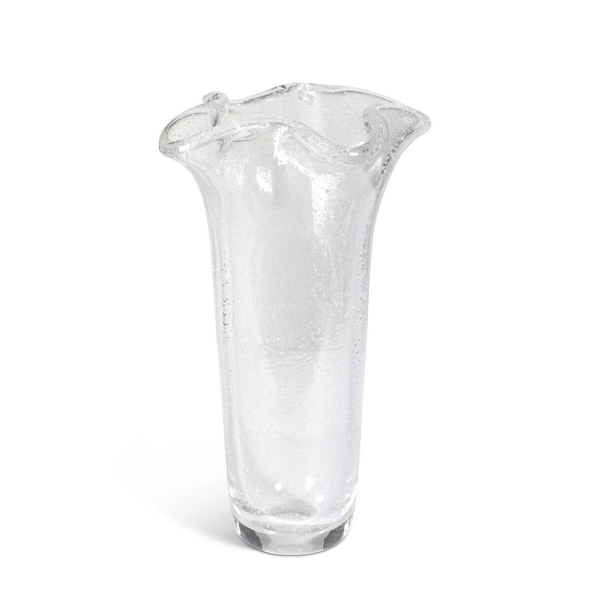 Ruffle Glass Vase, Clear (2-Pack)