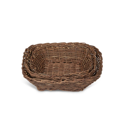 Island Palm Rattan Trays, Set of 3