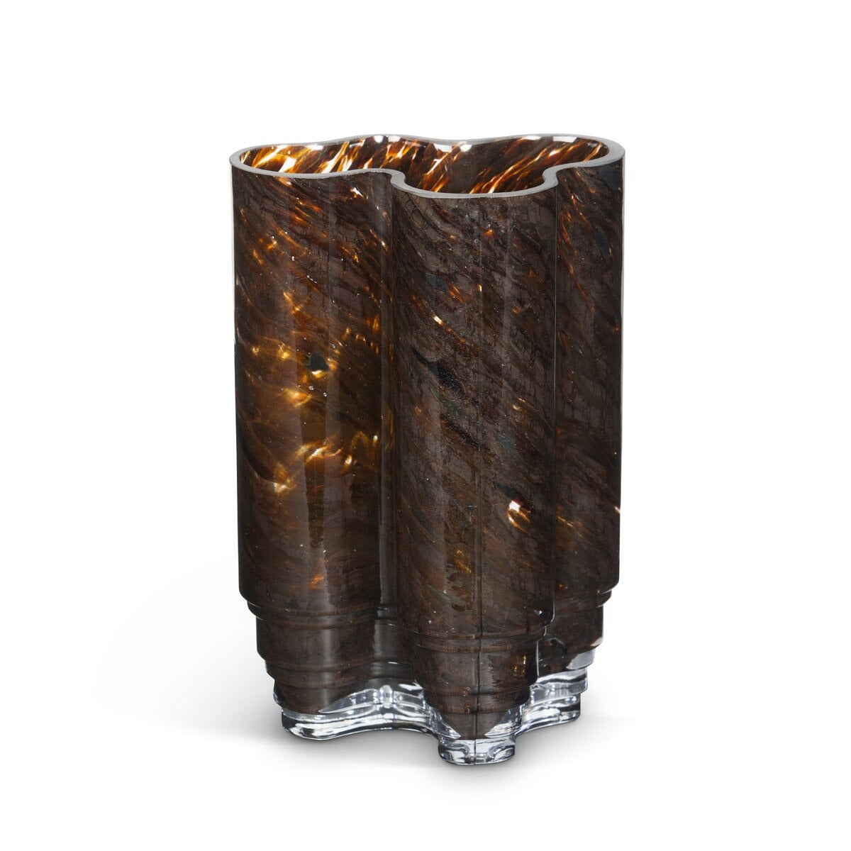 Clover Glass Vase, Tortoise, Large (2-Pack)