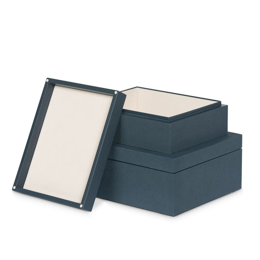 St. Tropez Decorative Boxes, Set of 2, Indigo