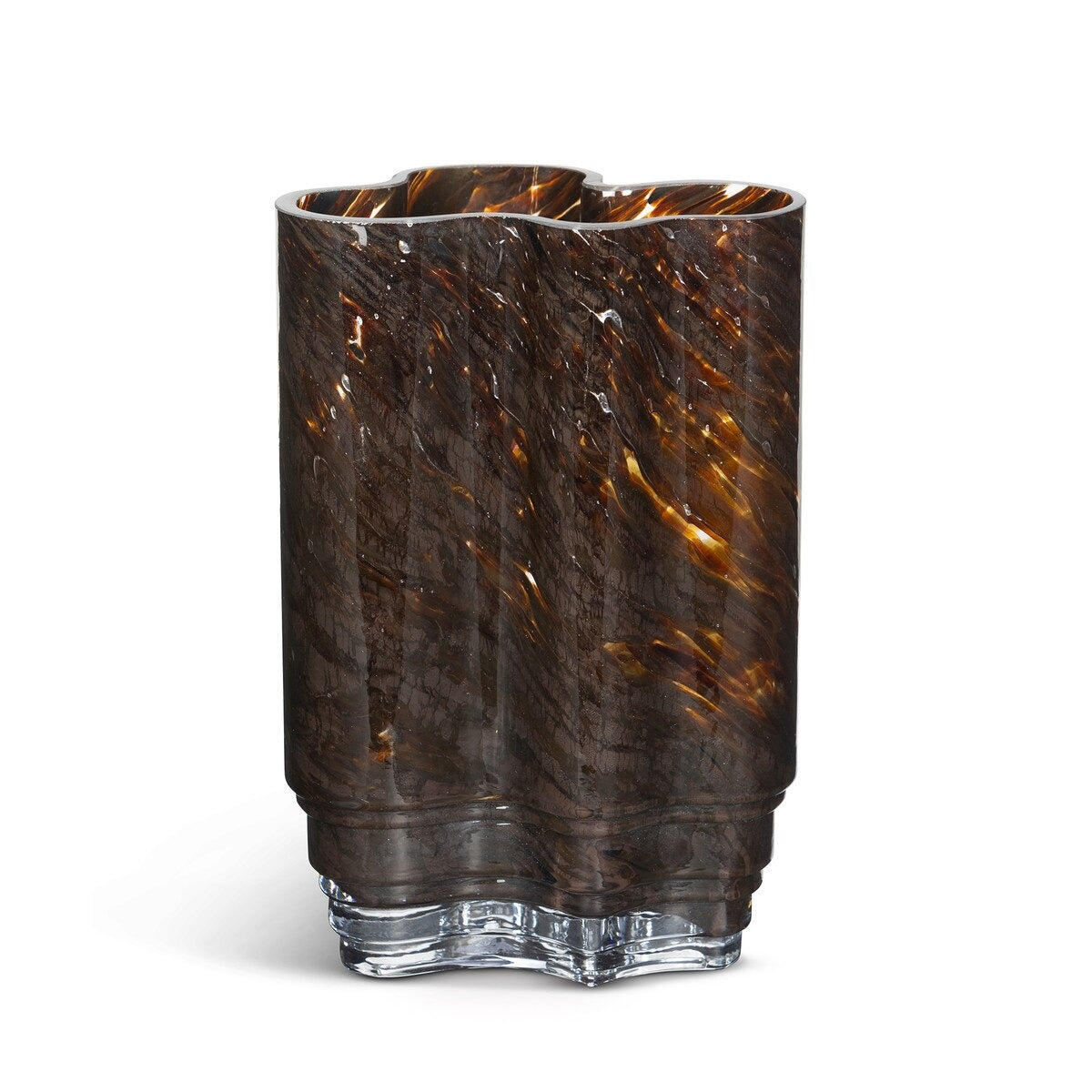 Clover Glass Vase, Tortoise, Large (2-Pack)