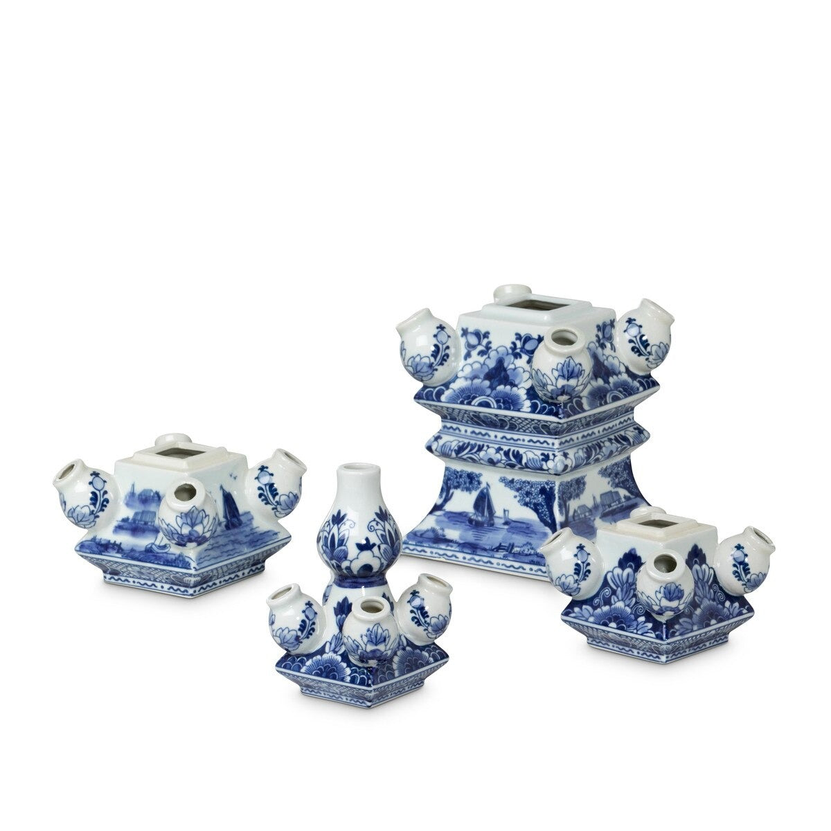 Imperial Ceramic Chinoiserie Tulip Vase, Blue and White