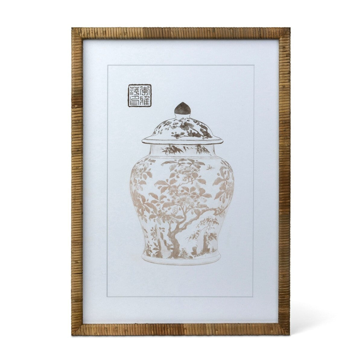 Lotus Framed Ginger Jar Wall Art, 3 Assorted Styles