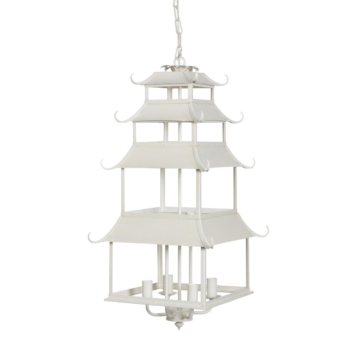 Peace Pagoda Chandelier, Cream