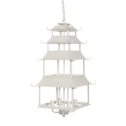 Peace Pagoda Chandelier, Cream