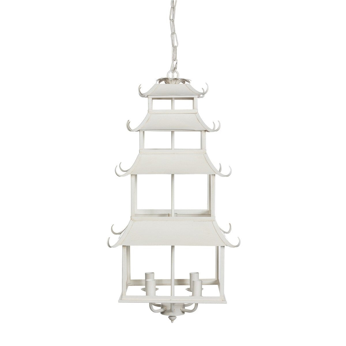 Peace Pagoda Chandelier, Cream