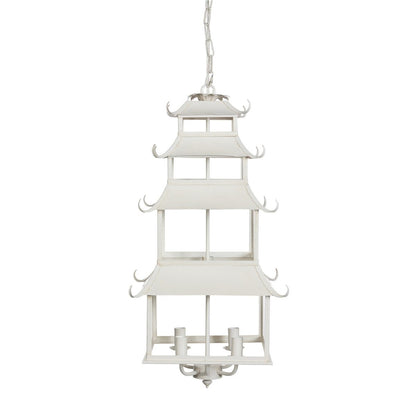 Peace Pagoda Chandelier, Cream