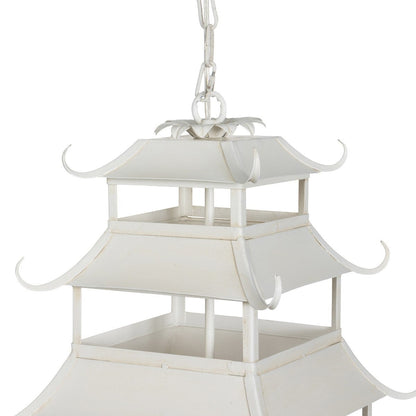 Peace Pagoda Chandelier, Cream