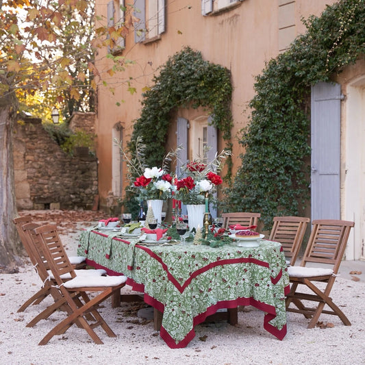 French Tablecloth Baies de Houx Red & Green-Out of Stock