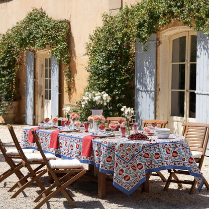French Tablecloth Grenadine Red & Blue
