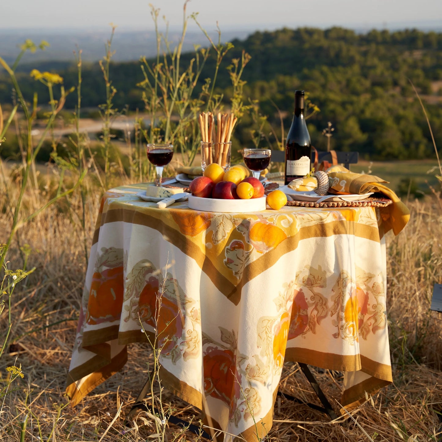 French Tablecloth Pumpkin Orange & Mustard