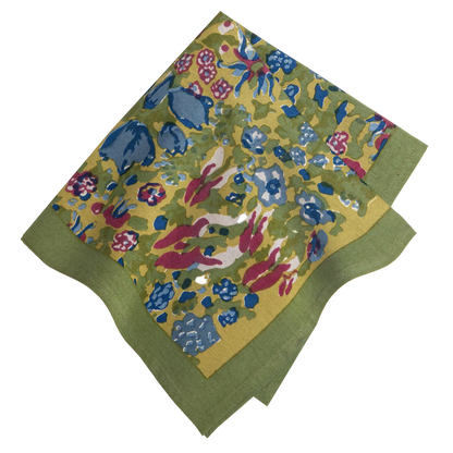 French Tablecloth Jardin Blue & Vert