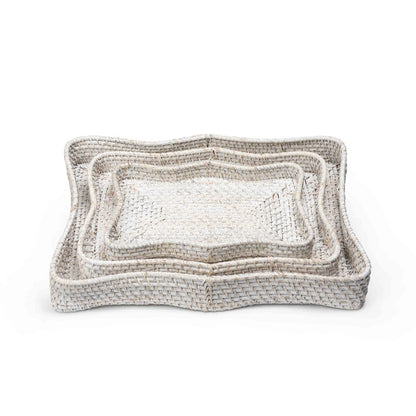 Sanibel Scalloped Tray, Set of 3