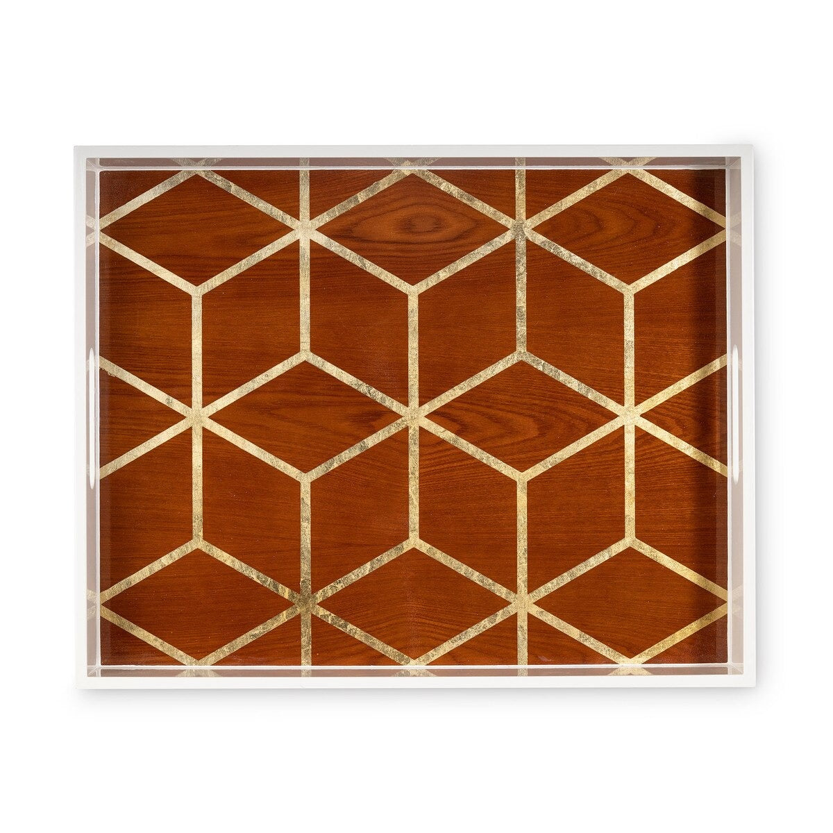 Balboa Bay Lacquered Decorative Tray, Silk Linen