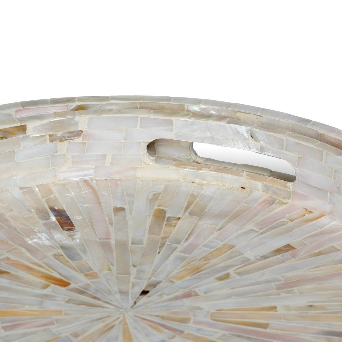 Capraia Coast Round Decorative Trays, Mother of Pearl, Set of 2