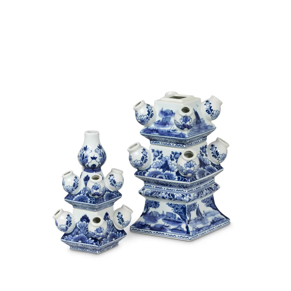 Imperial Ceramic Chinoiserie Tulip Vase, Blue and White