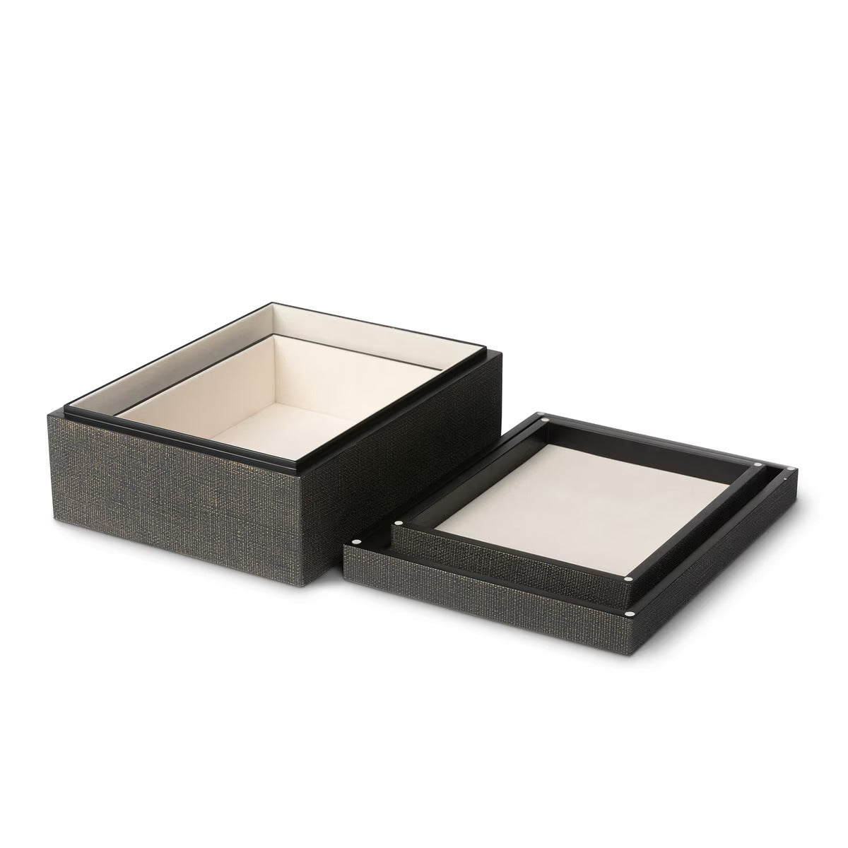 St. Tropez Decorative Boxes, Set of 2, Seal Brown