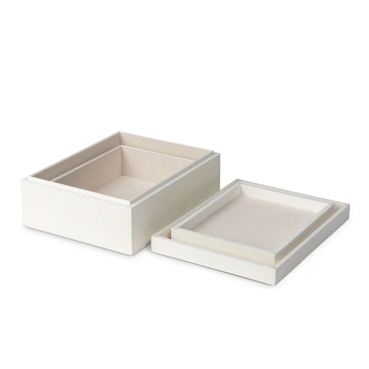 St. Tropez Decorative Boxes, Set of 2, Silk Linen