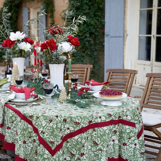 French Tablecloth Baies de Houx Red & Green-Out of Stock
