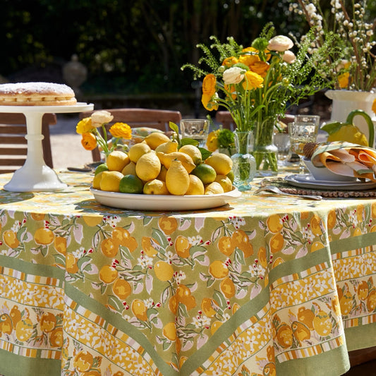 French Tablecloth Citron Vert & Yellow