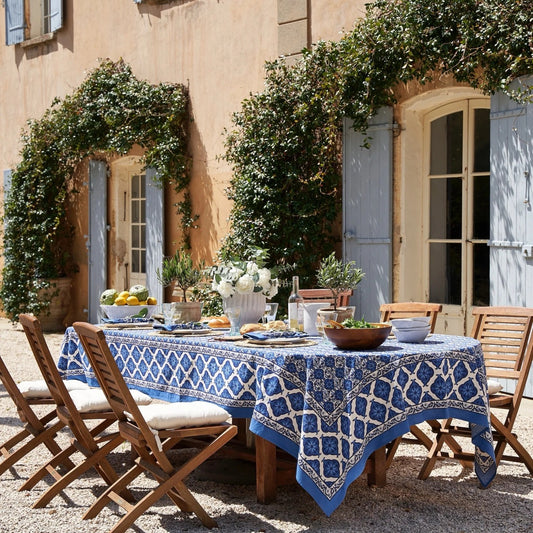 French Tablecloth Azulejo Blue