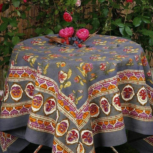 French Tablecloth Pansy Red & Grey - Out of Stock