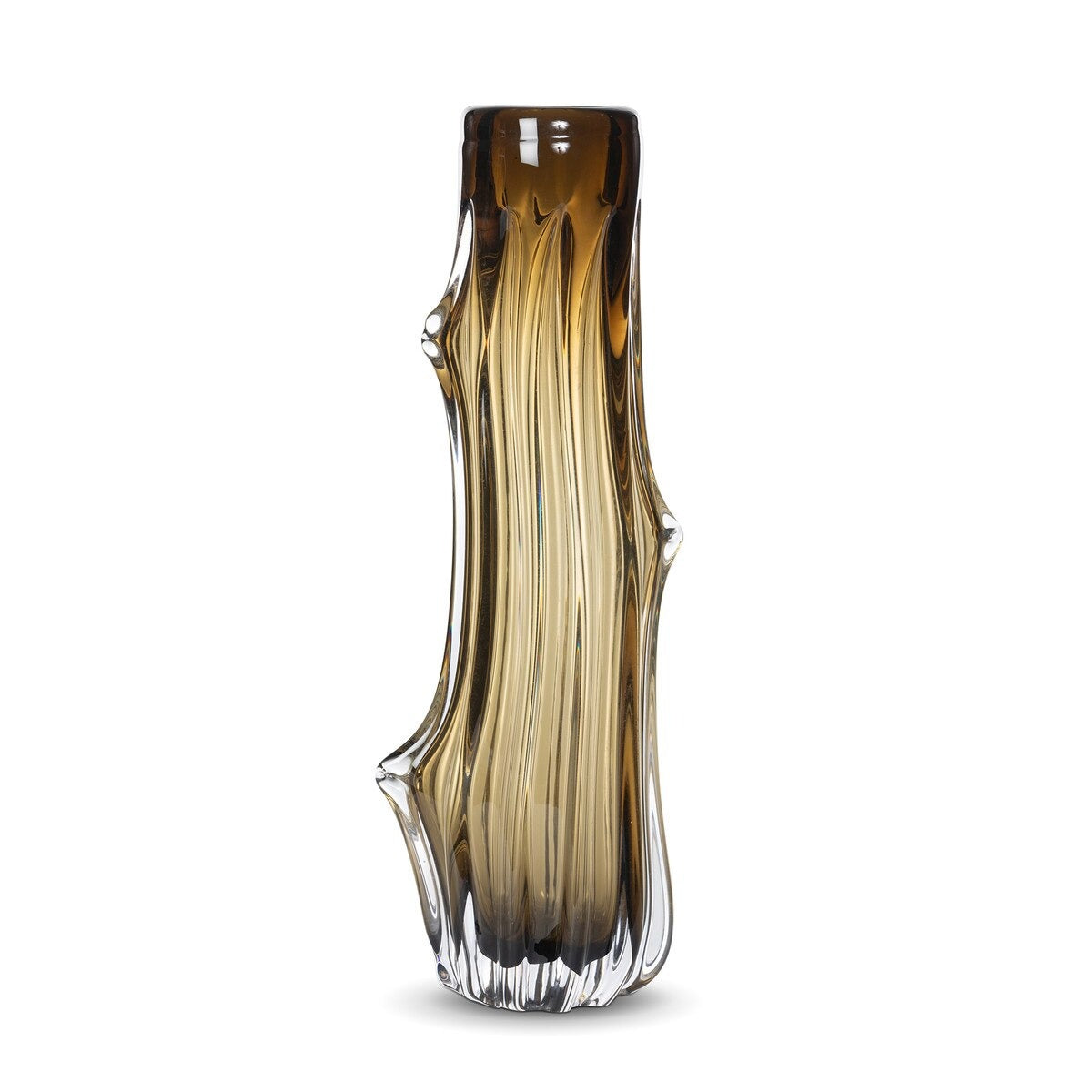 Willow Glass Vase, Amber, Large
