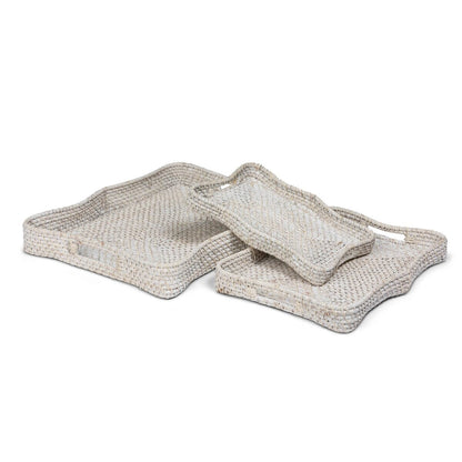 Sanibel Scalloped Tray, Set of 3