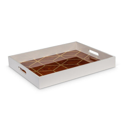 Balboa Bay Lacquered Decorative Tray, Silk Linen