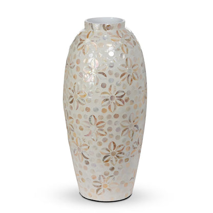 Capraia Coast Large Floral Vase, Mother of Pearl