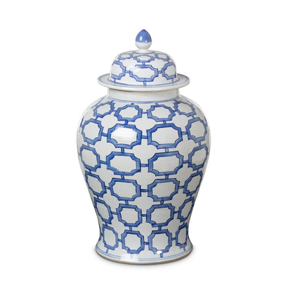 Imperial Ceramic Ginger Jar, Blue and White