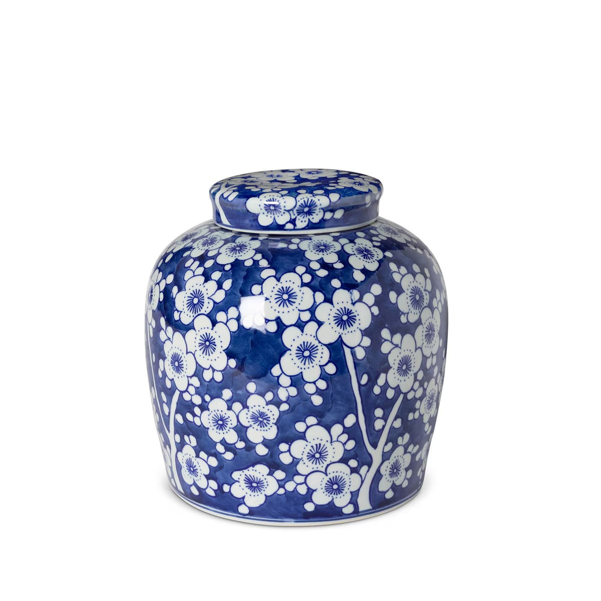 Imperial Ceramic Floral Ginger Jar, Blue and White, Small