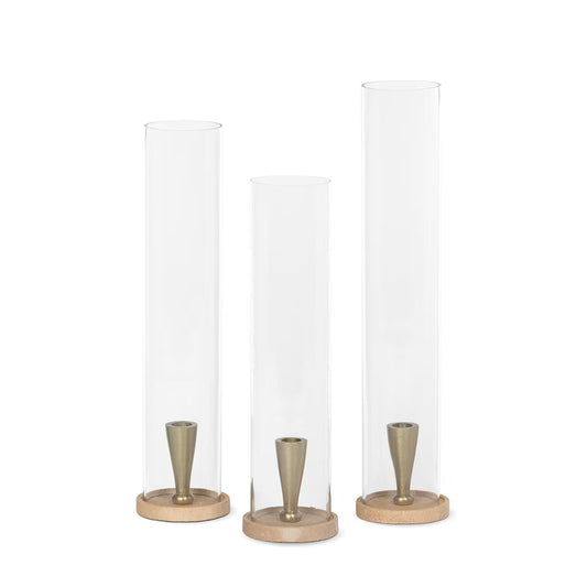 Harrison Candle Holder, Travertine, Set of 3