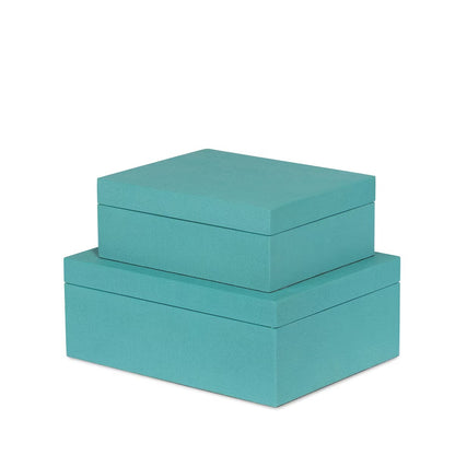 St. Tropez Decorative Boxes, Set of 2, Emerald Shores