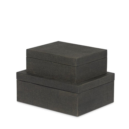 St. Tropez Decorative Boxes, Set of 2, Seal Brown
