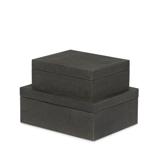 St. Tropez Decorative Boxes, Set of 2, Seal Brown