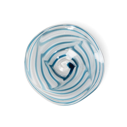Ocean Glass Plate, Blue Swirl