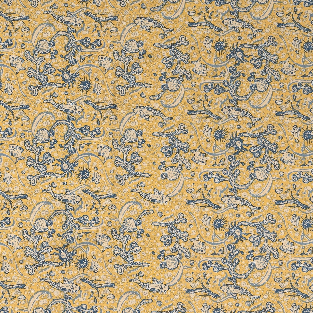 French Tablecloth La Mer Blue & Yellow